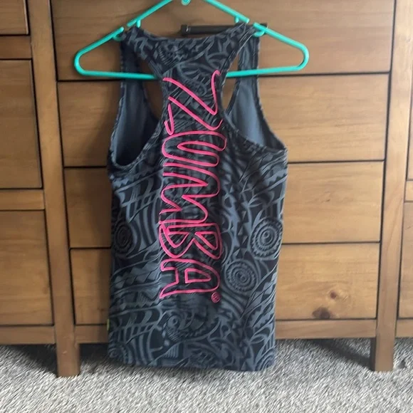 Zumba Fitness Black and Pink Tribal Tank Top - Picture 3 of 3